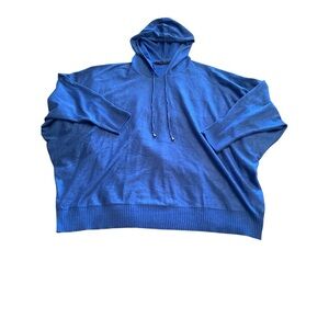 Cyrus Blue Hooded Batwing Sweater Size 1X